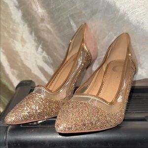 Journee Collection Elegant Gold Glitter Women's Shoes